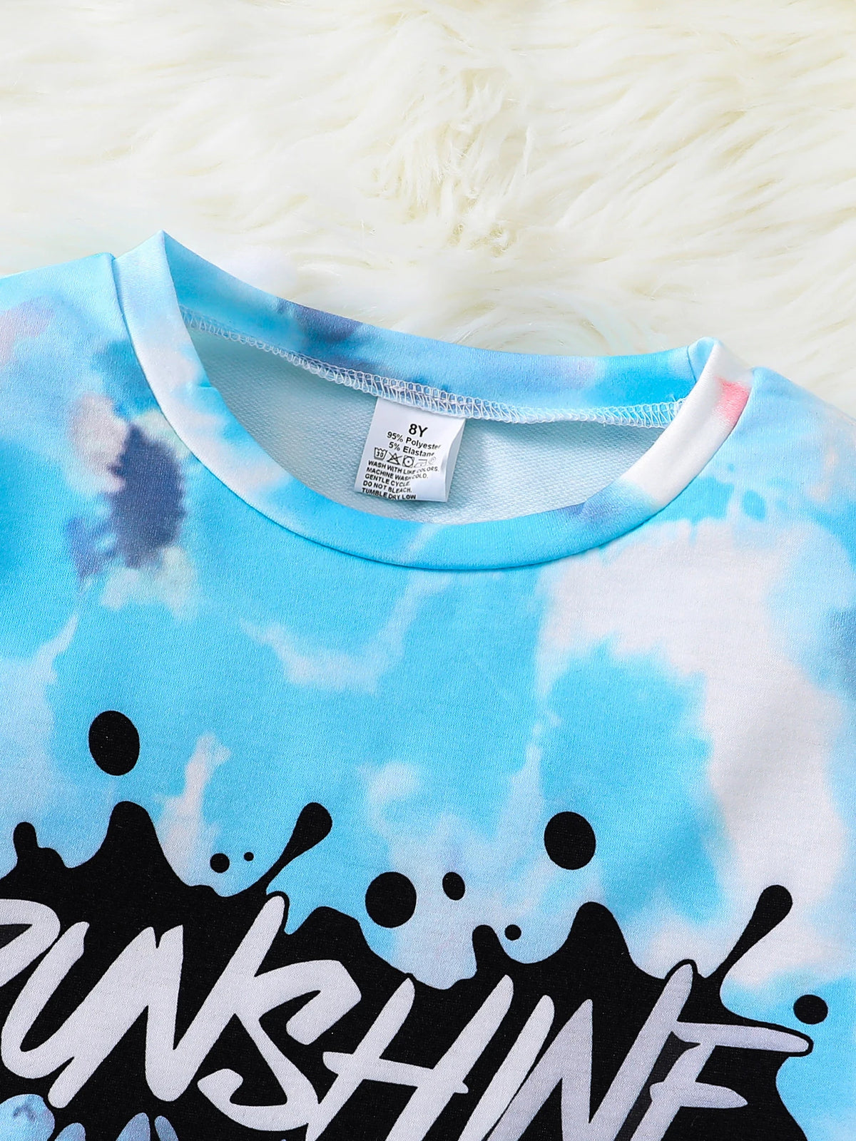 Conjunto 2 Piezas Niña | Top Tie-Dye Manga 3/4 + Pantalón Slim Negro | 8-12 Años