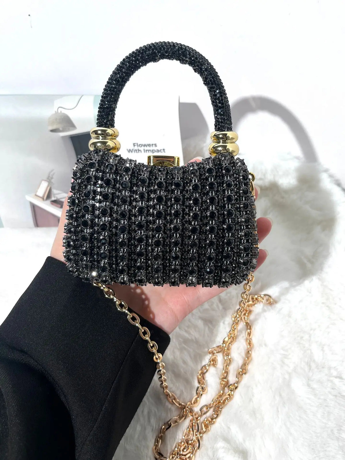 Bolso Rígido de Fiesta con Pedrería para Mujer, Varios Colores