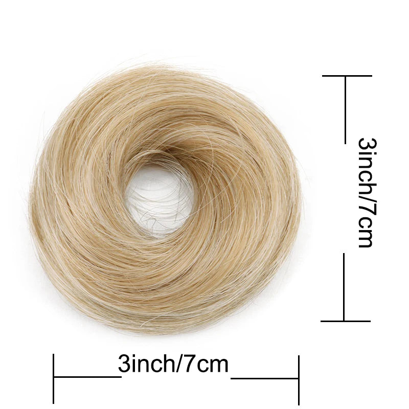 Moño de Cabello Sintético Liso y Corto – Chignon Resistente al Calor, Fácil de Usar | Accesorios para Mujer