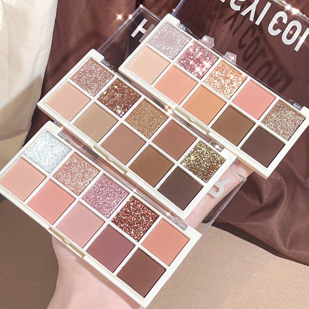 Paleta 10 Colores Sombras HISYI Perla y Mate - Tonos Rosa Café Suaves Maquillaje Diario