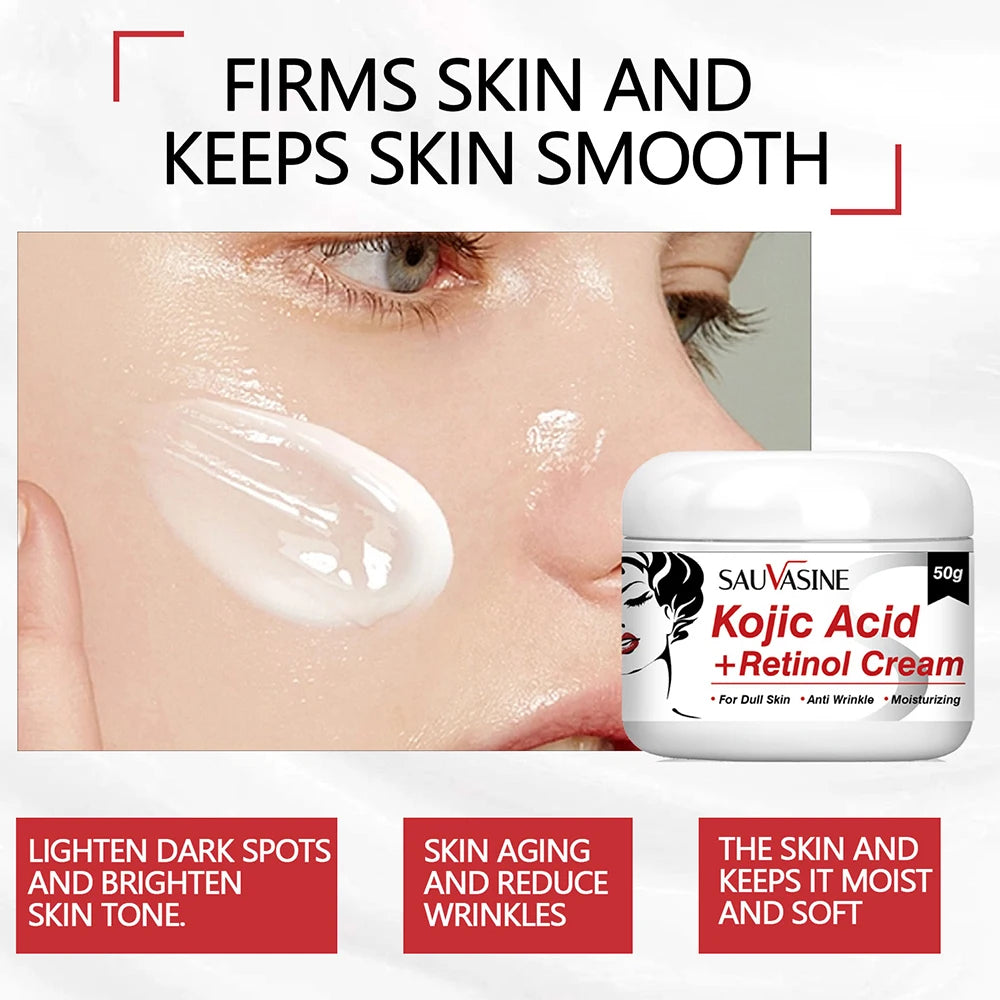 Set Ácido Kójico Ms.Dear – Crema Antiedad 50g + Sérum Facial + Jabón Artesanal Blanqueador