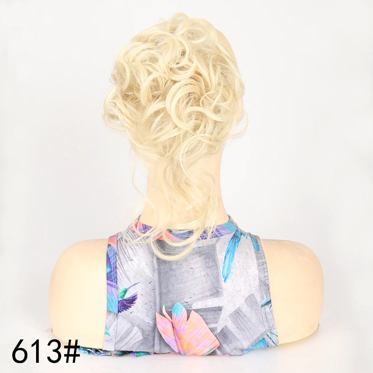 Moño Rizado Despeinado Sintético con Banda Elástica – Chignon Updo Rápido | Accesorio de Cabello para Mujer