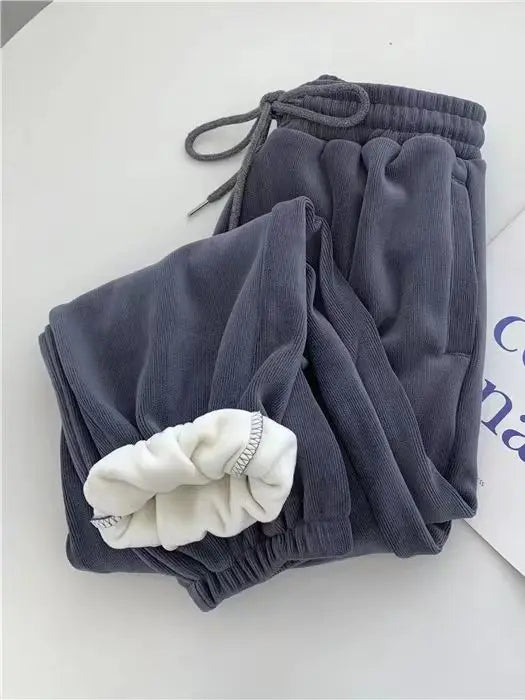 Pantalones Deportivos Casuales Mujer | Joggers Abrigados con Forro Polar