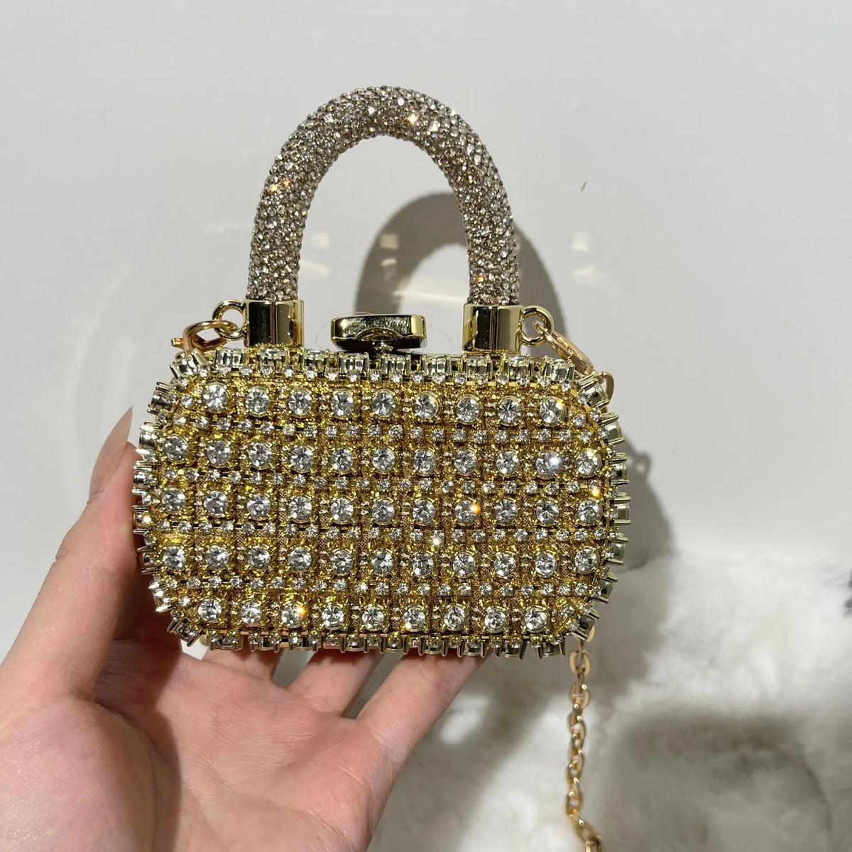 Minibolso de Fiesta Brillante con Cadena para Mujer