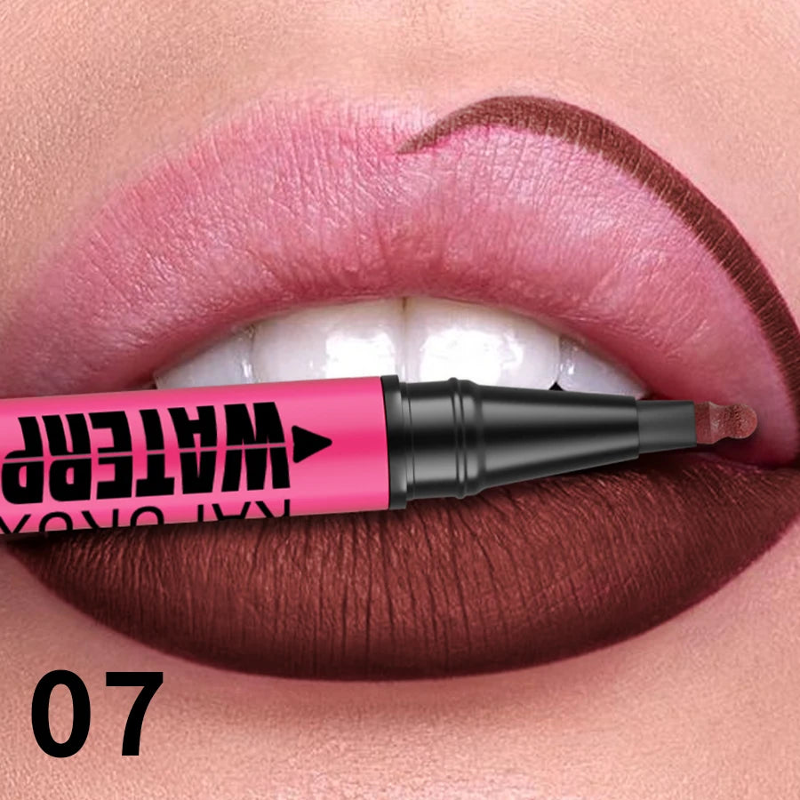 Delineador Labial Líquido Mate 12 Colores Waterproof Rellenador Labios - Lápiz Contorno Natural Maquillaje Mujer