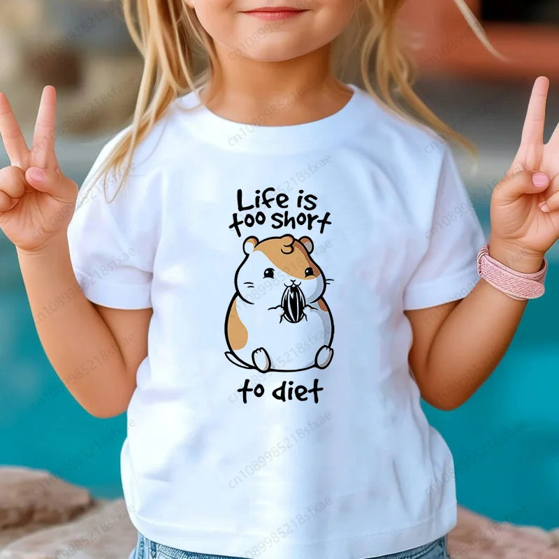 I Love My Hamster Best Hamster Mom Ever Boys & Girls White Tshirt Cartoon Fashion Funny Print T-shirt Kids Summer O-Neck To