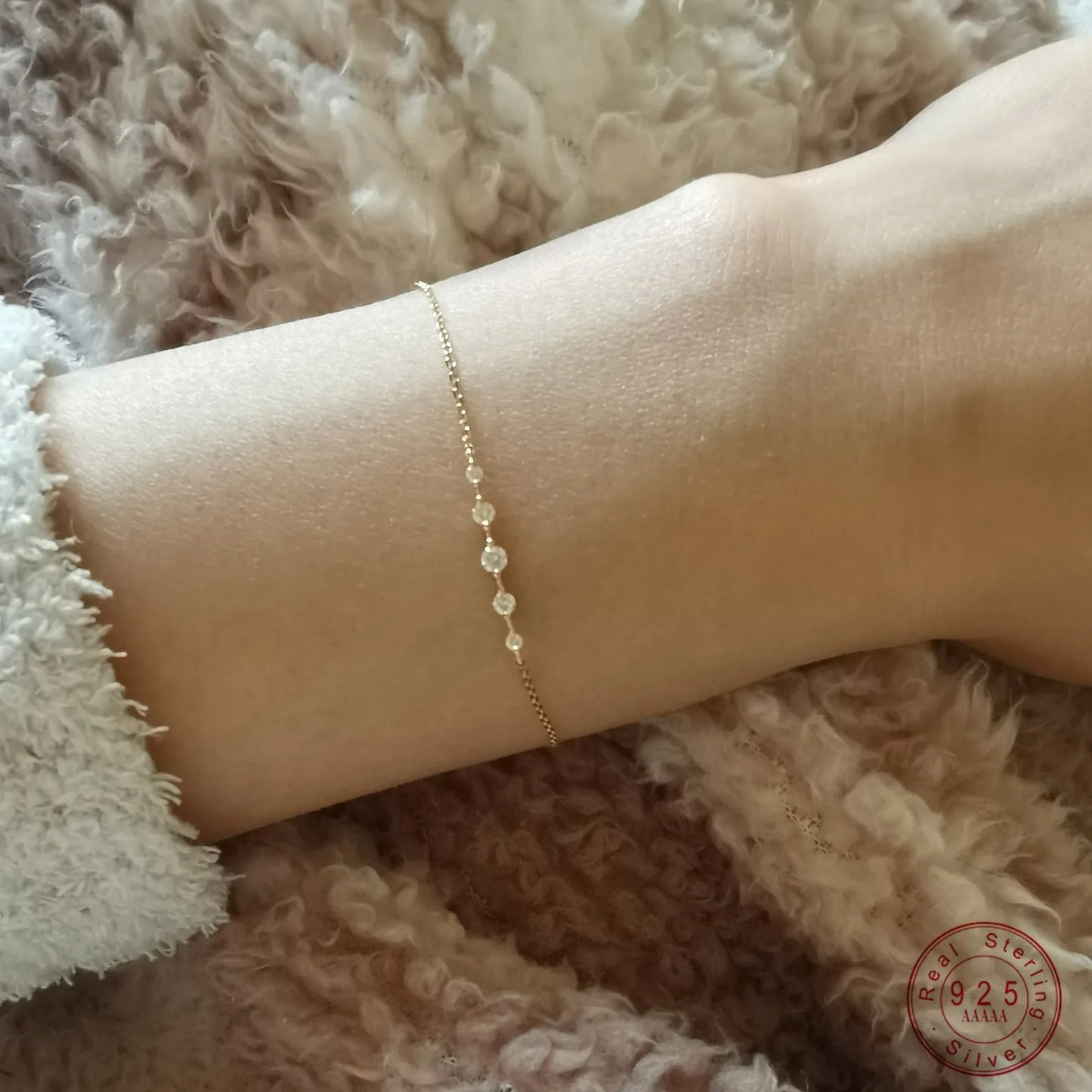 Pulsera Elegante Zircón Brillante Plata 925 para Mujer