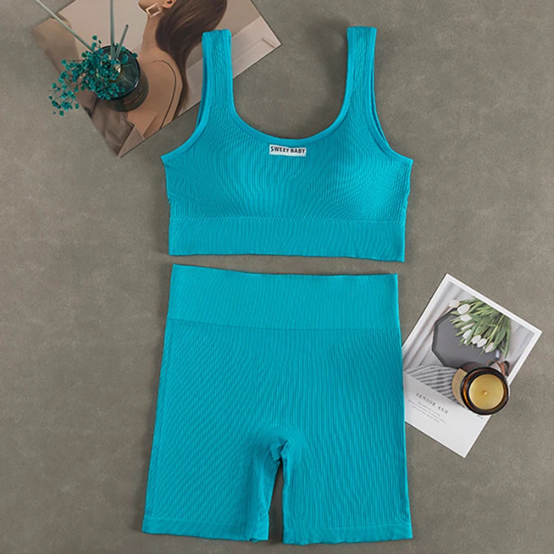 Set Deportivo Mujer – Bra Escote V + Leggings Cintura Alta Yoga 2024