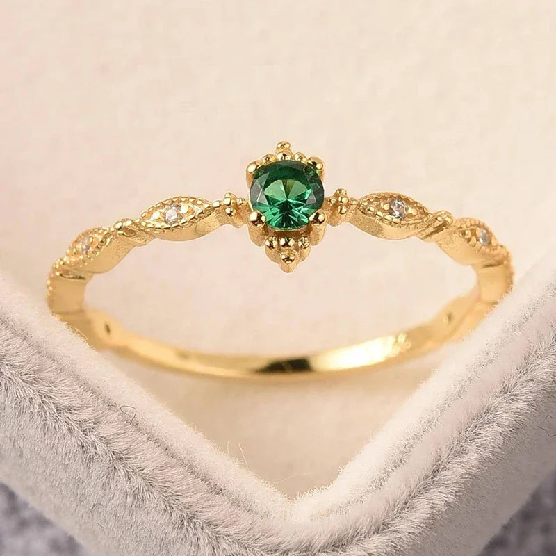 Anillo de Plata 925 Estilo Vintage con Circón Verde Marquesa - Joyería Fina para Mujer