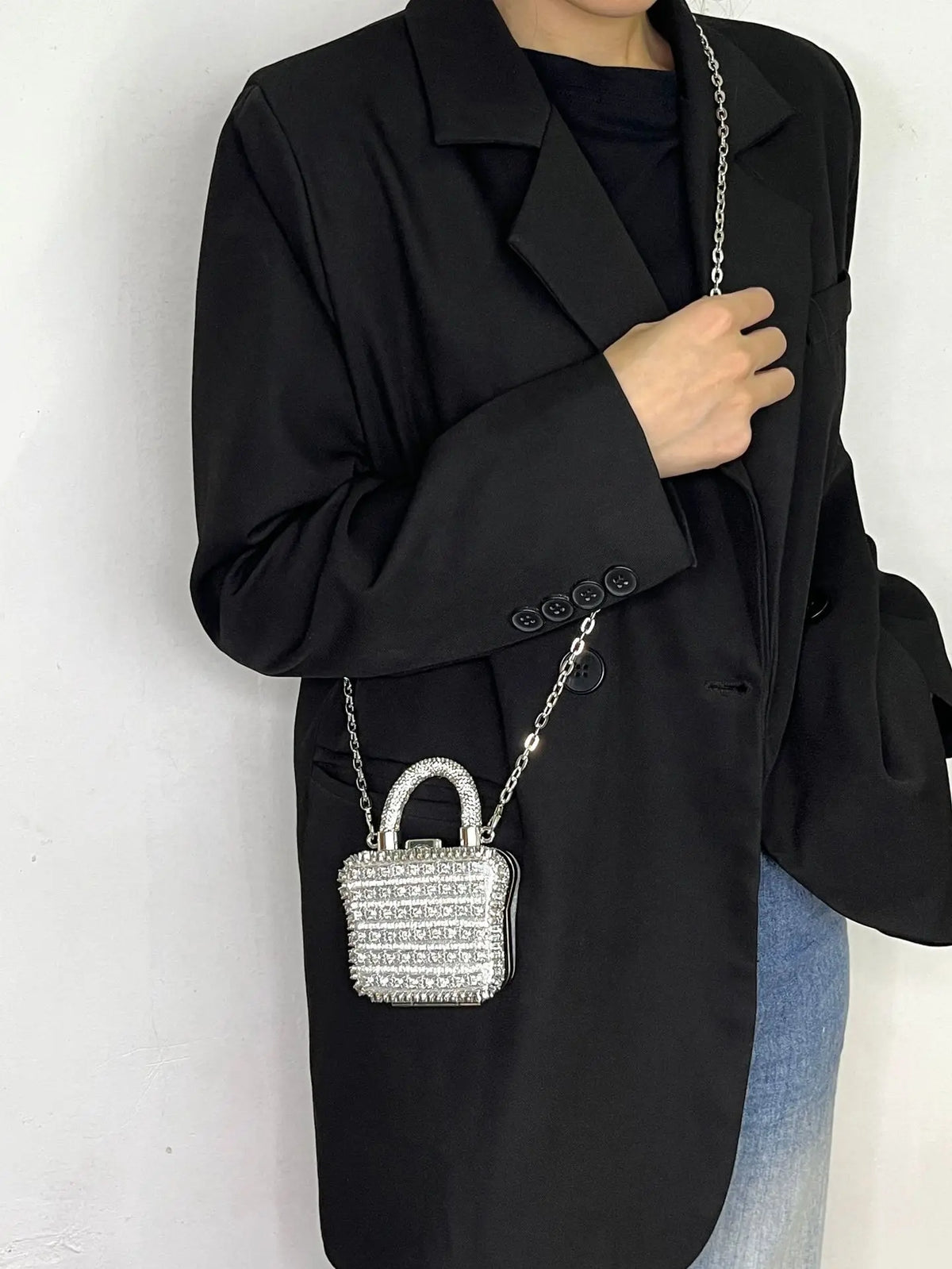 Minibolso de Fiesta Brillante con Cadena para Mujer