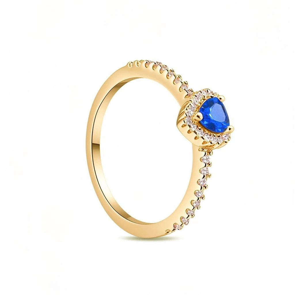 Anillos de Plata 925 con Corazón en Rosa, Azul, Verde y Negro - Joyería Fina