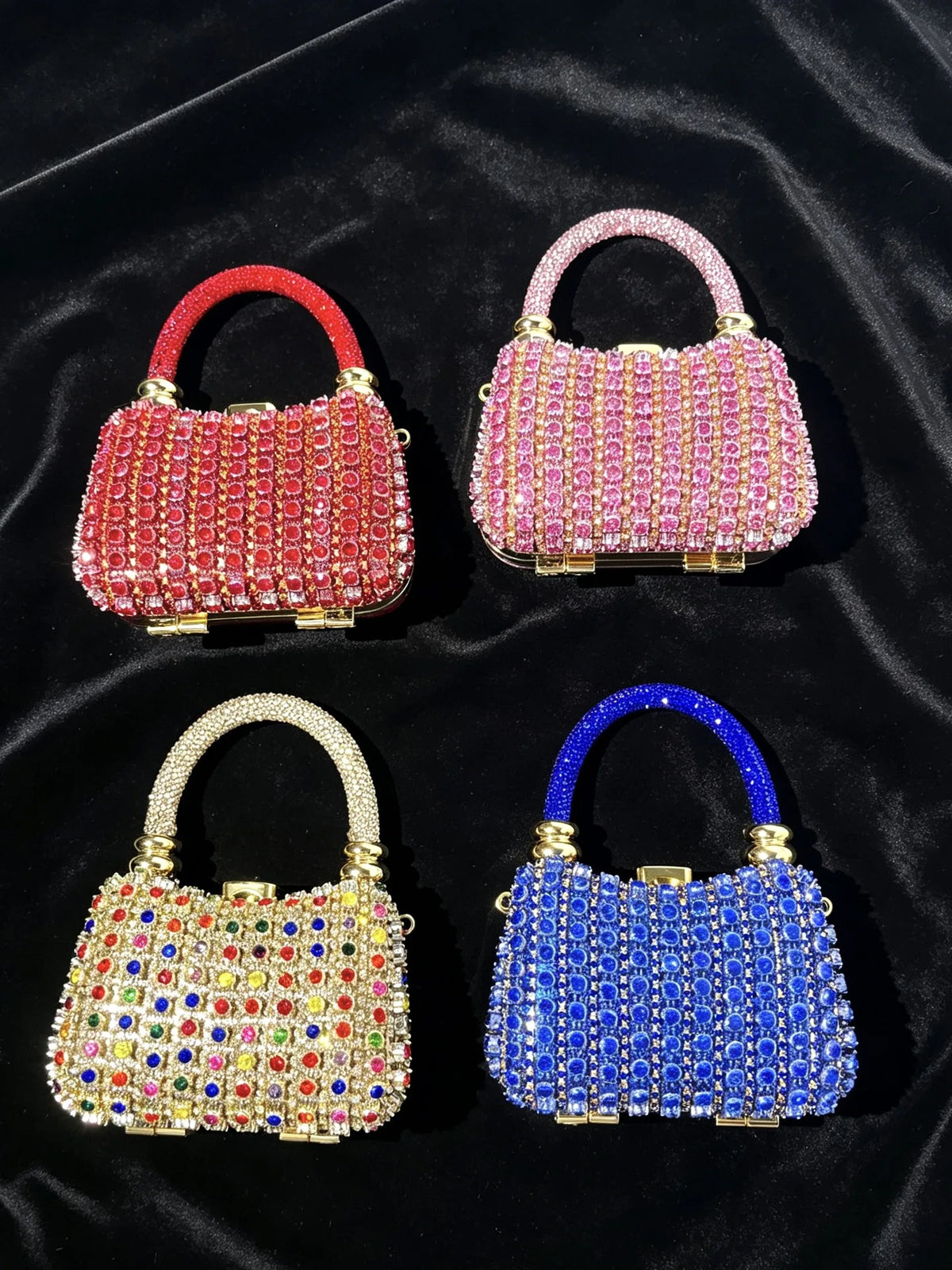 Bolso Rígido de Fiesta con Pedrería para Mujer, Varios Colores
