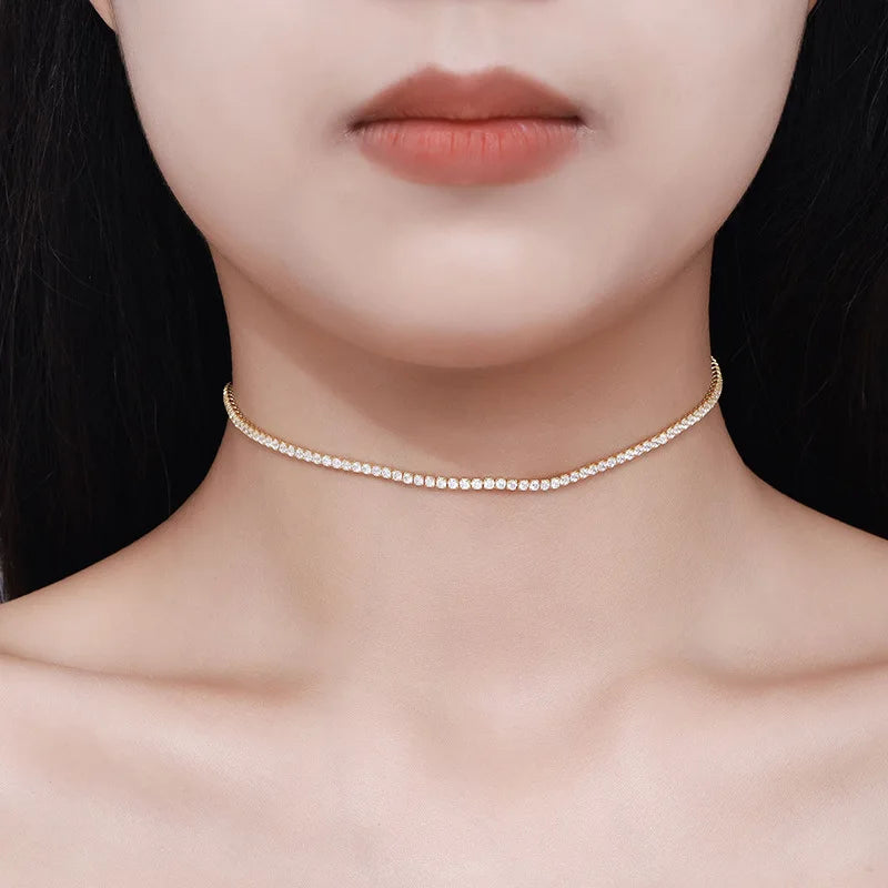 Collar de Moissanita 2mm Color D con Plata 925 - Dije para Mujer Estilo Nupcial