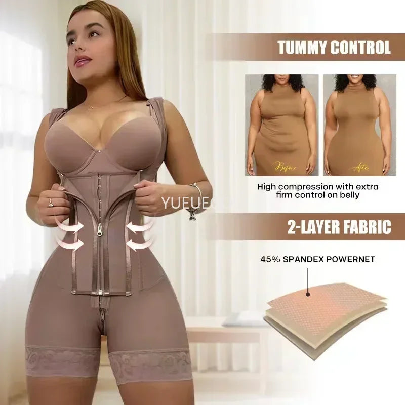 Colombian Fajas Postpartum High Compression Shaper Full Body Tummy Control & Levanta Glúteos Girdle Breathable Slimming Underbust