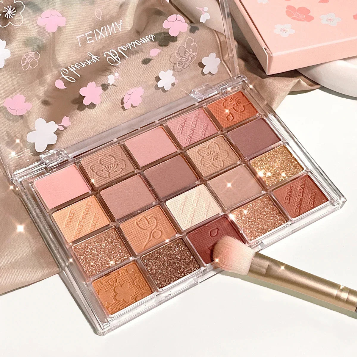 Paleta 20 Colores Sombras Shimmer y Mate – Alta Pigmentación Larga Duración