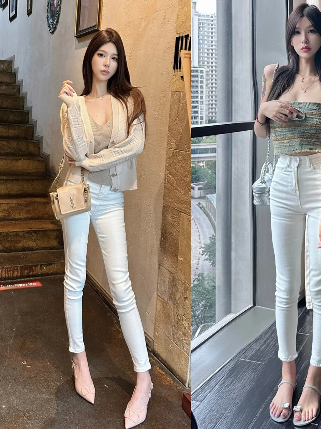 Sexy High Waist Slim Fit Jeans Women's Butt Enhancing Cotton Stretch Denim High Waist Nine Point Pants Spring Autumn Winter