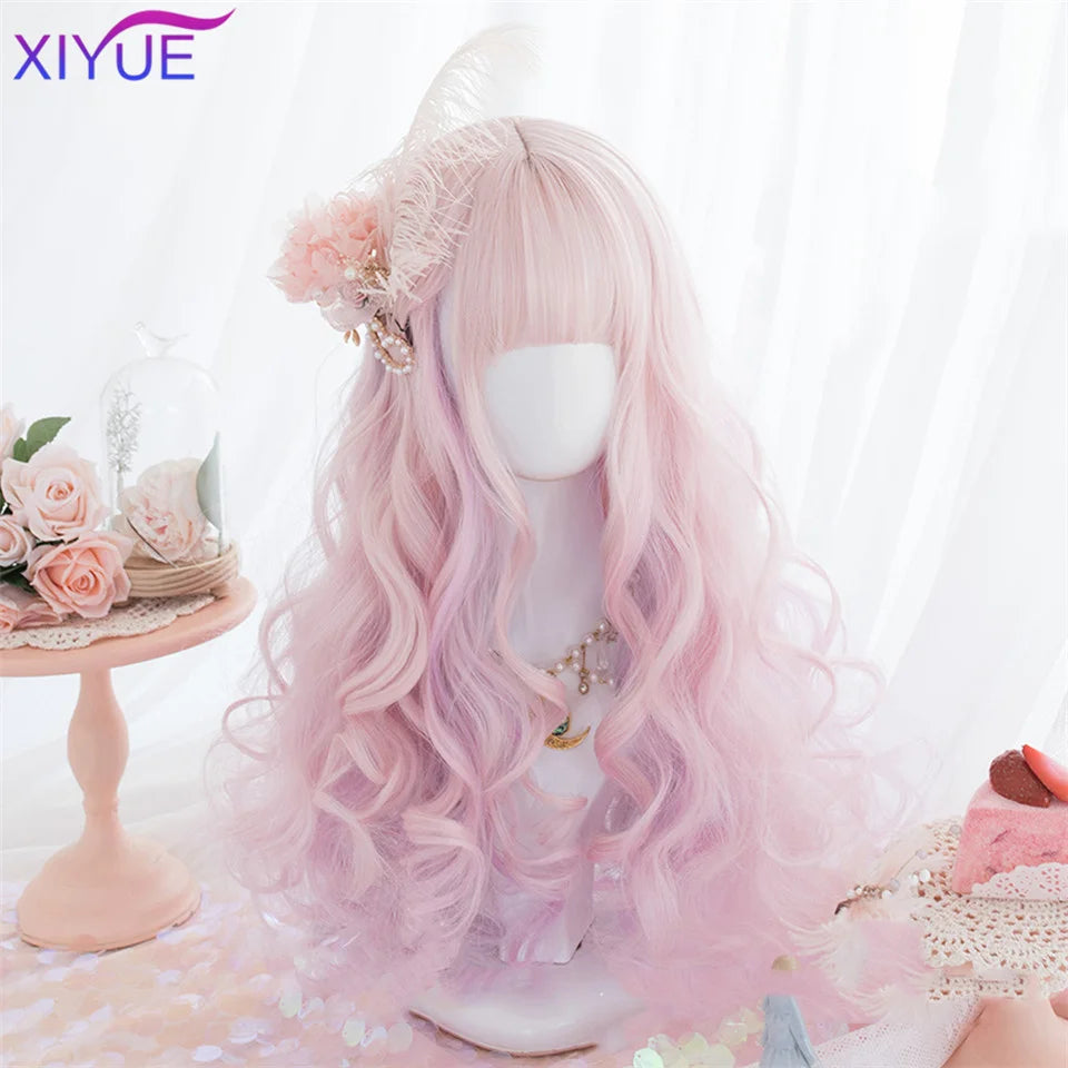 Peluca Sintética Corta con Dobles Coletas Rizadas y Flequillo – Estilo Lolita Cosplay