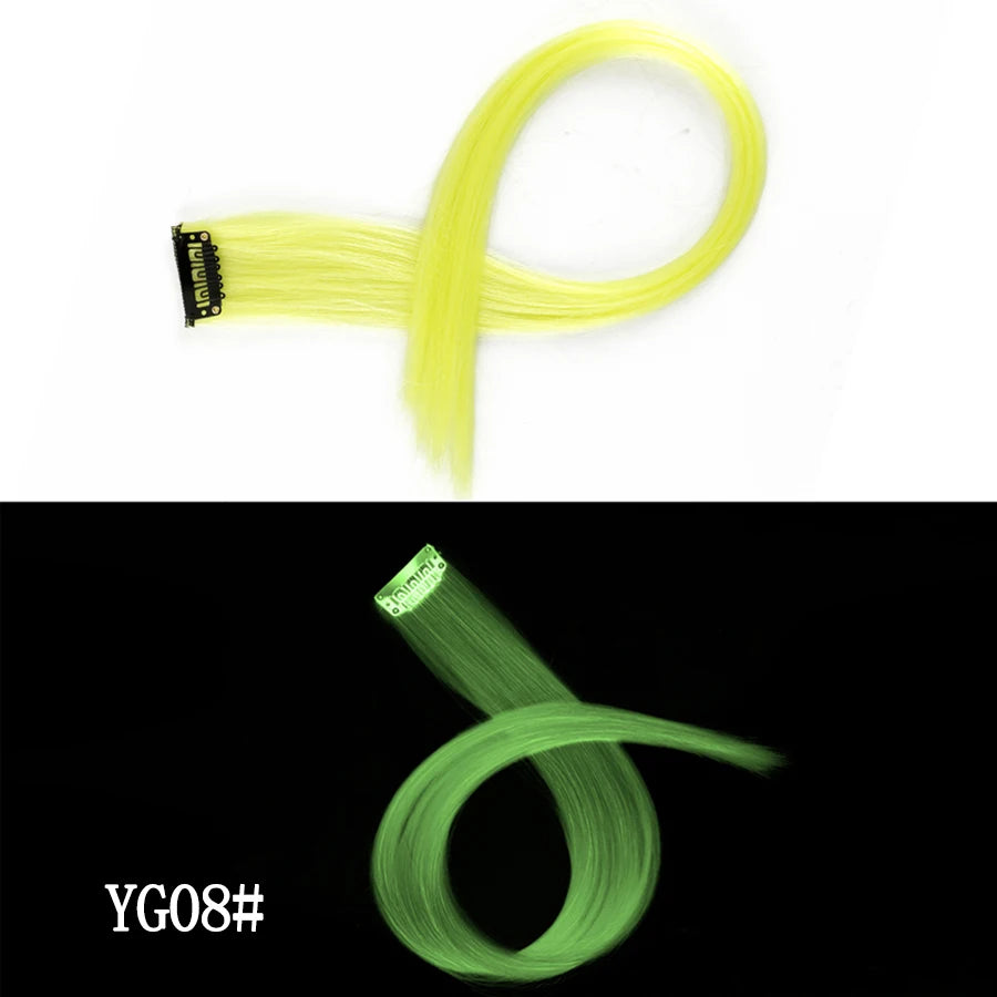Extensiones de Cabello Sintético con Clip Leeons – Largas Lisas Resistentes al Calor para Mujer