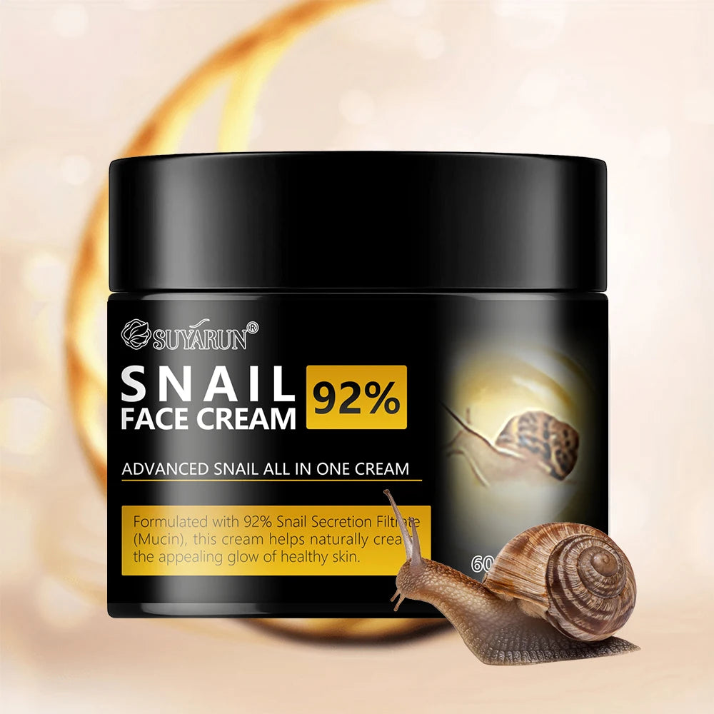SUYARUN Snail Moisturizing Cream - 24H Hydrating, Anti-Aging Face Cream, Repairing & Brightening Skincare for Dry Sensitive Skin