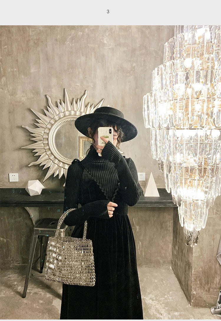 Bolso de Fiesta Tejido con Cuentas para Mujer