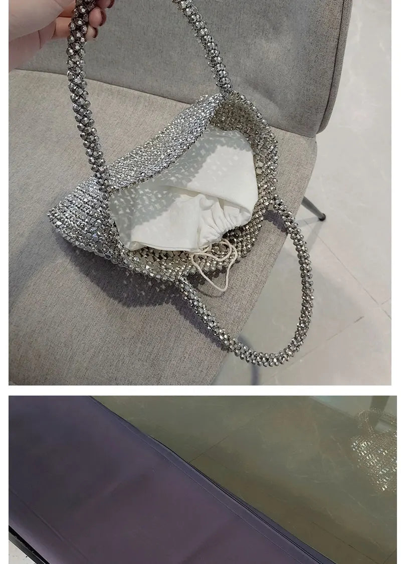 Bolso de Fiesta Tejido con Cuentas para Mujer