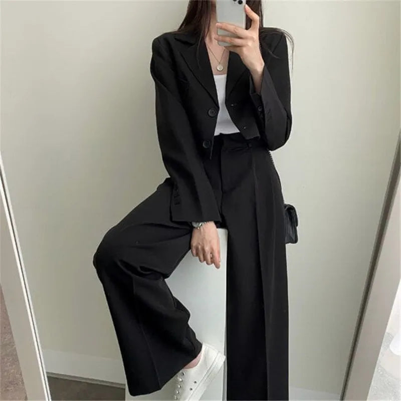 Traje Blazer y Pantalón Recto 2 Piezas Mujer