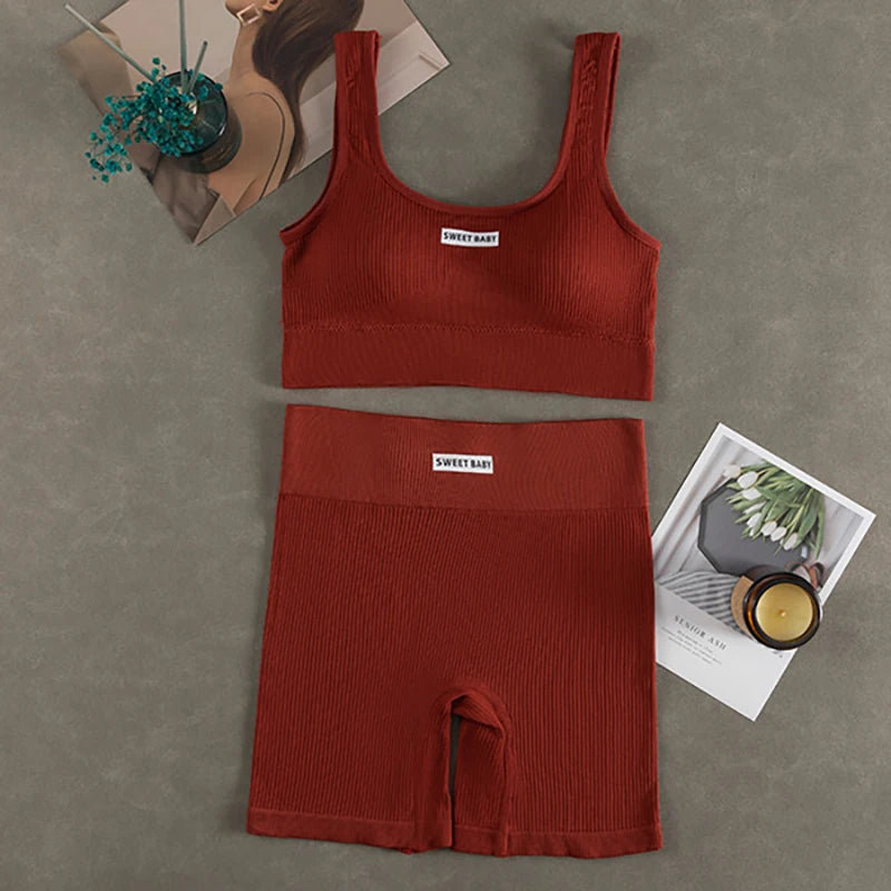 Set Deportivo Mujer – Bra Escote V + Leggings Cintura Alta Yoga 2024