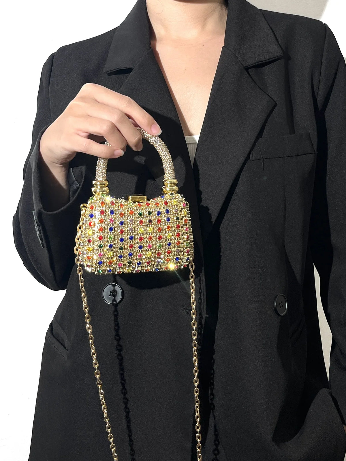 Bolso Rígido de Fiesta con Pedrería para Mujer, Varios Colores