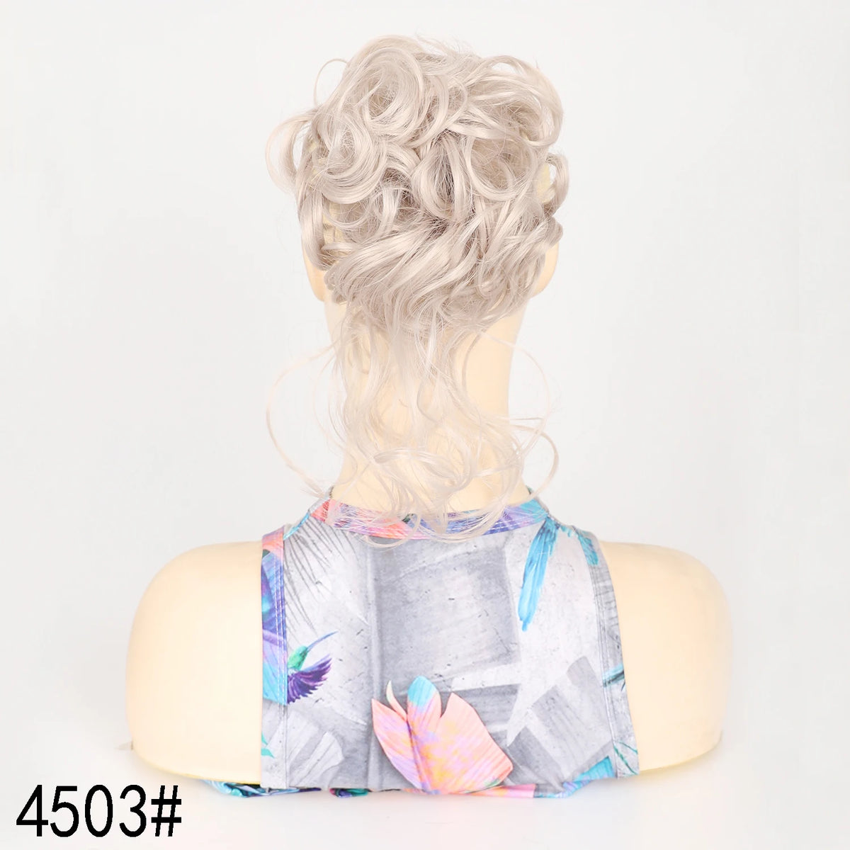 Moño Rizado Despeinado Sintético con Banda Elástica – Chignon Updo Rápido | Accesorio de Cabello para Mujer