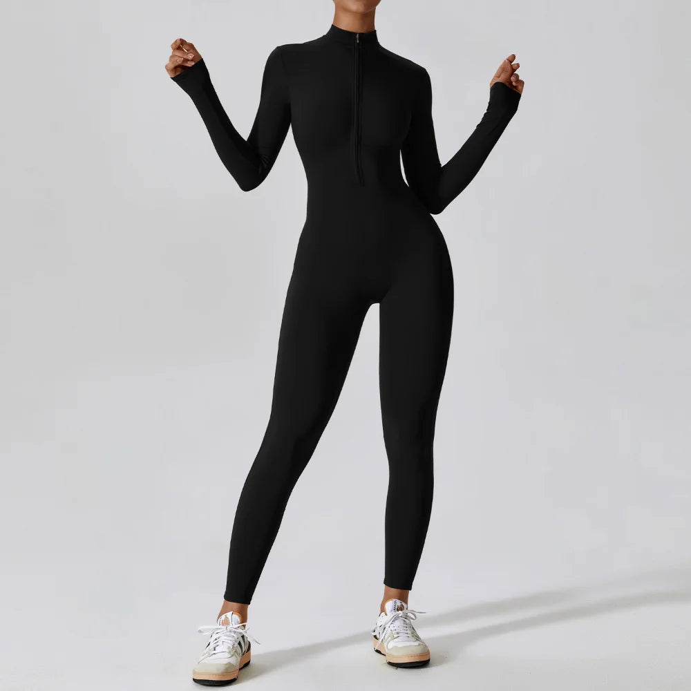 Jumpsuit Deportivo Yoga Manga Larga con Cierre - Mujer