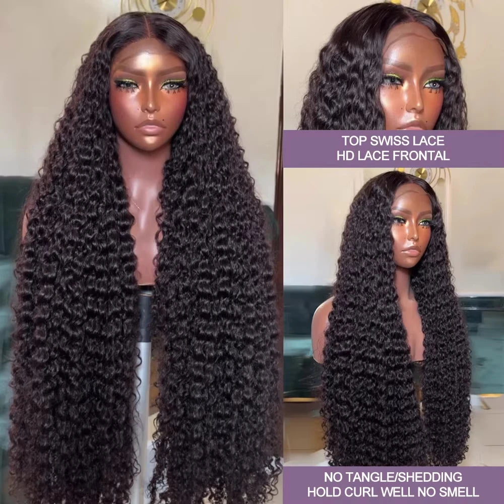 Peluca Frontal de Encaje HD 13x6 Rizada – Cabello Humano 250% Densidad 30-42 Pulgadas Sin Pegamento