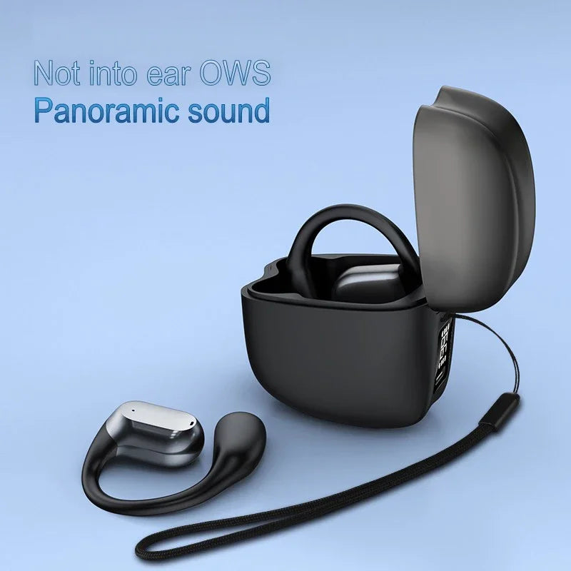 Auriculares Bluetooth Inalámbricos OWS Audífonos Abiertos Conducción de Aire Gancho para Oreja Manos Libres Cancelación de Ruido Deportivos