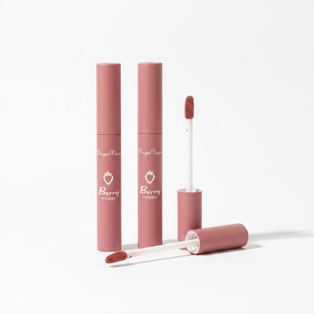 Lip Gloss Mate Fácil Aplicación Sin Manchas – Tonos Nude Rojo Café Estilo Europeo