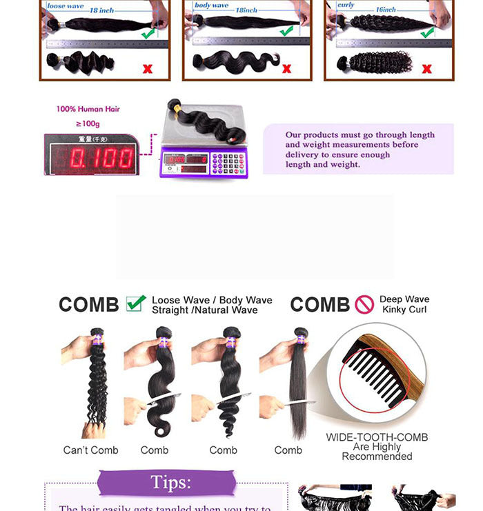Extensión de Cabello Peruano Virgen Body Wave – 100g – Renacer Glamur