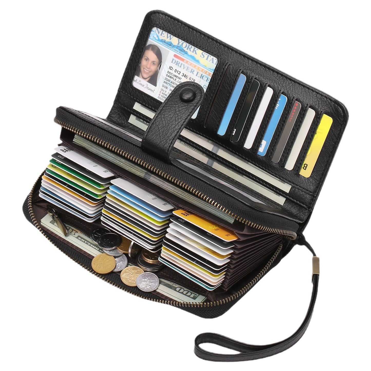 Billetera Larga Expandible con Porta Pasaporte - Múltiples Tarjetas Mujer