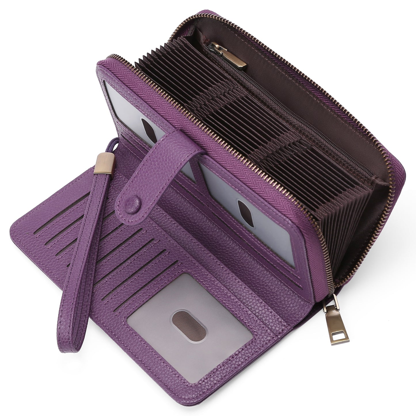 Billetera Larga Expandible con Porta Pasaporte - Múltiples Tarjetas Mujer