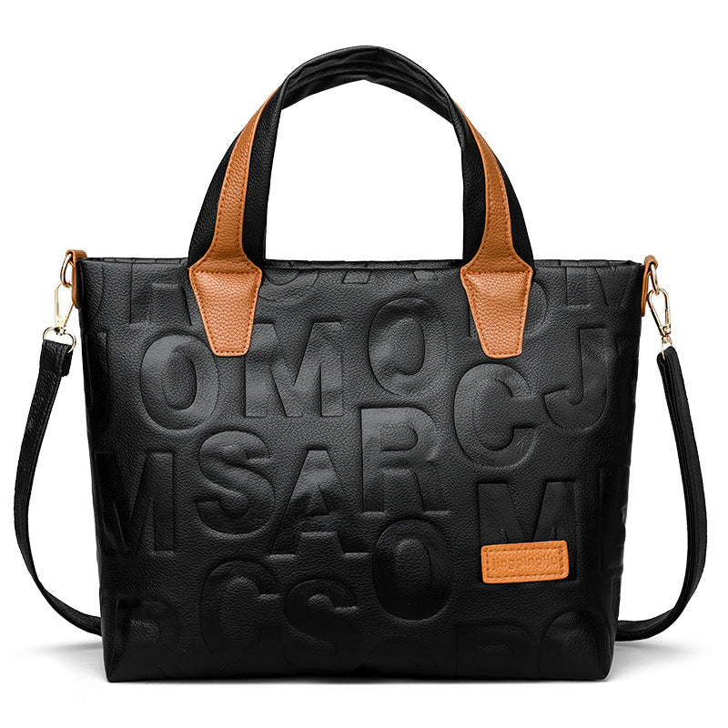 Bolso Tote Chic Mujer con Letras en Relieve - Diseño Moderno