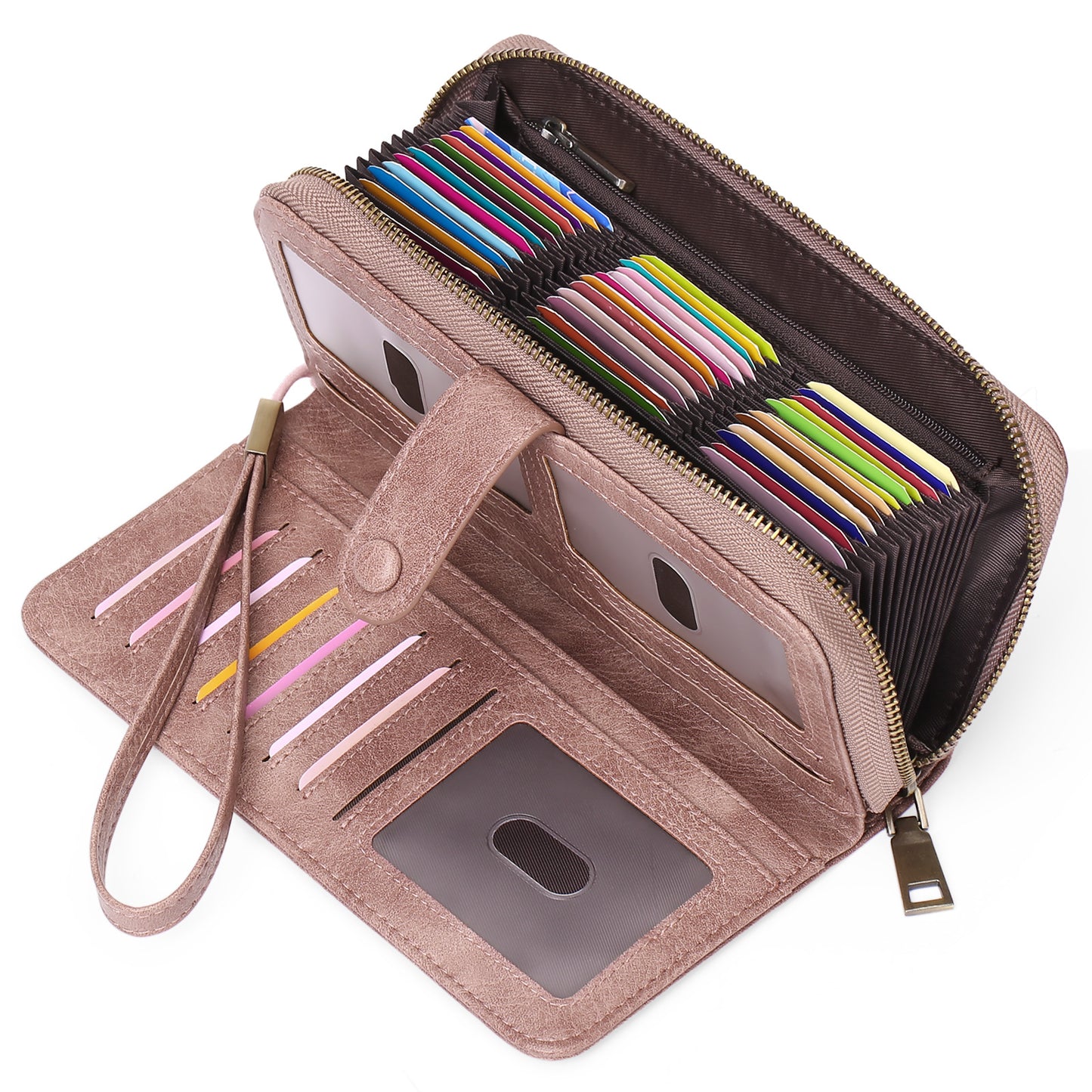 Billetera Larga Expandible con Porta Pasaporte - Múltiples Tarjetas Mujer