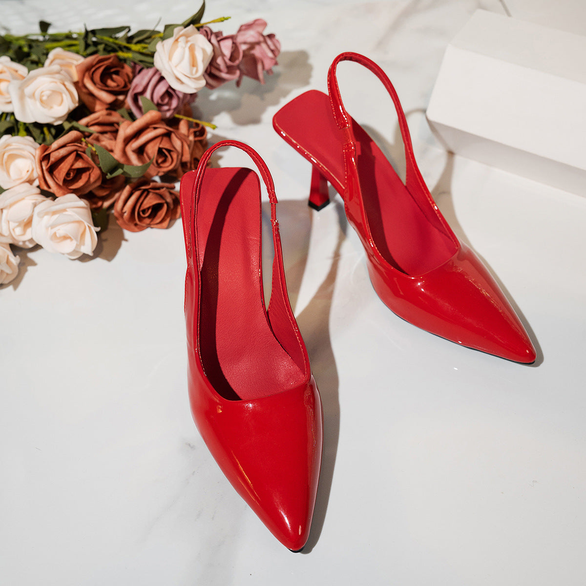 Tacones Stiletto Punta Fina Mujer - Zapatos Elegantes Punta Cerrada Taco Alto