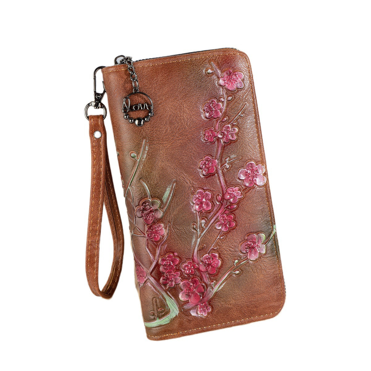 Bolso Clutch Bordado Estilo Chino - Cuero con Relieve Pintado a Mano
