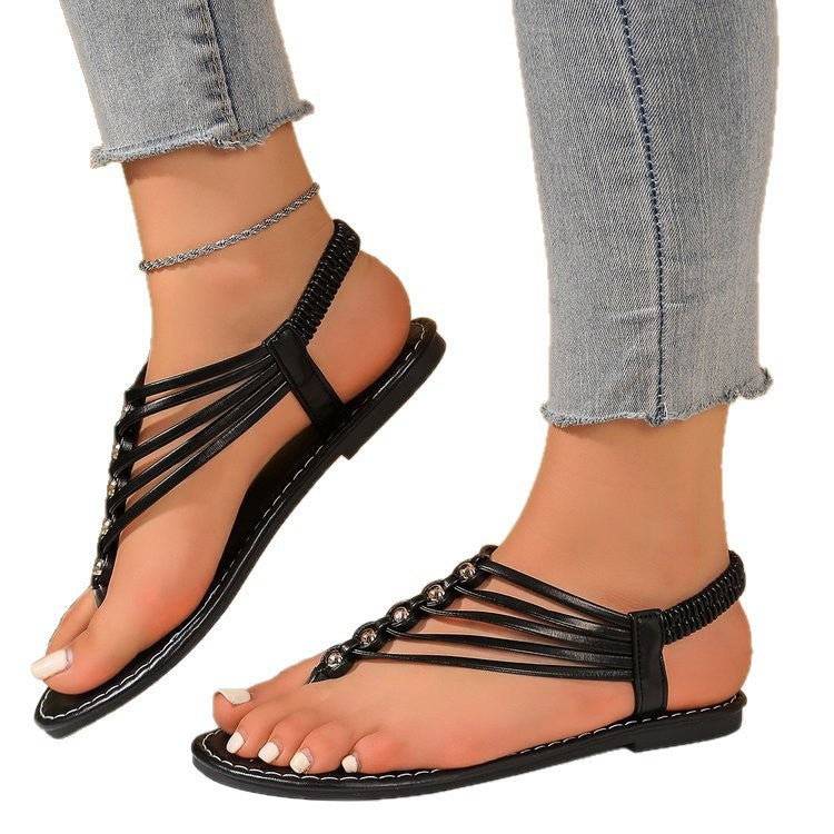 Sandalias Punta Abierta con Puño Elástico Mujer - Uso Exterior Verstil