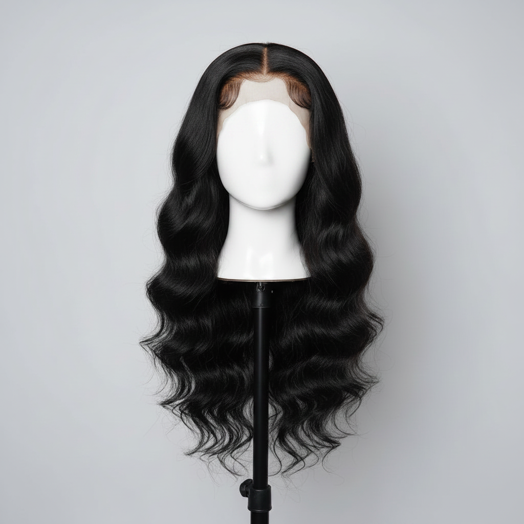 Body wave negro extra largo frontal