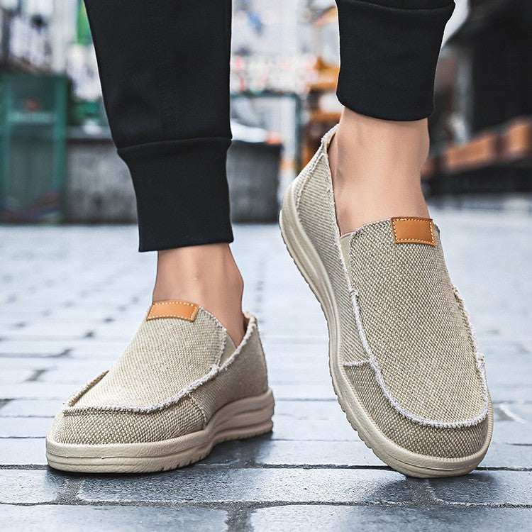 Zapatos Canvas Casuales Hombre - Suela Suave Sin Cordones Versátiles