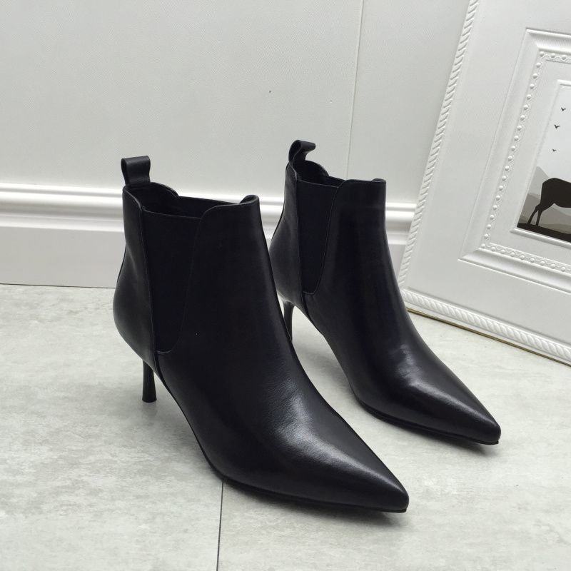Botas Stiletto Cuero Suave Mujer – Forro Interior Cálido Punta Fina Taco Alto