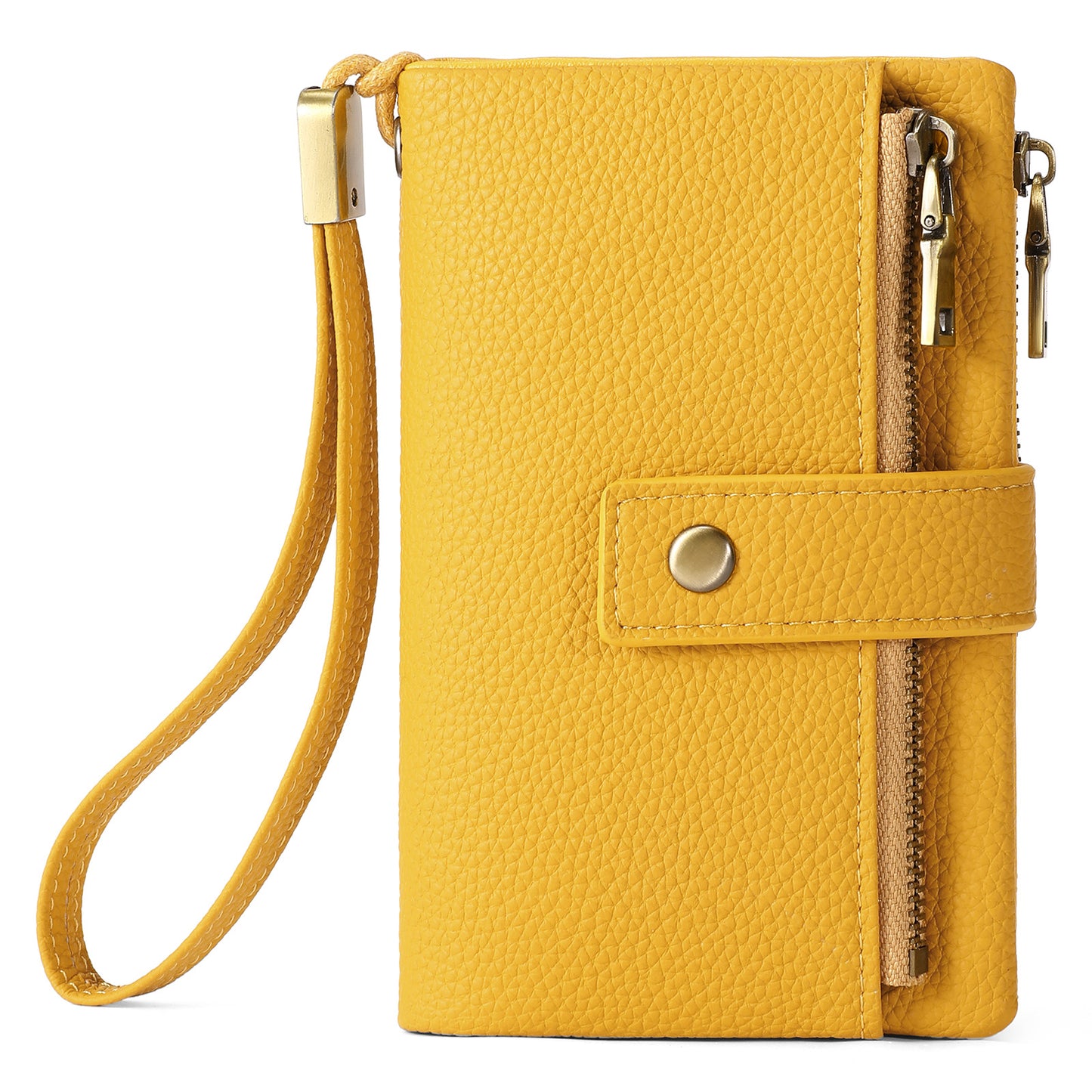 Billetera Clutch Mujer con Cierre - Cuero Genuino, Antirrobo y Caja de Regalo