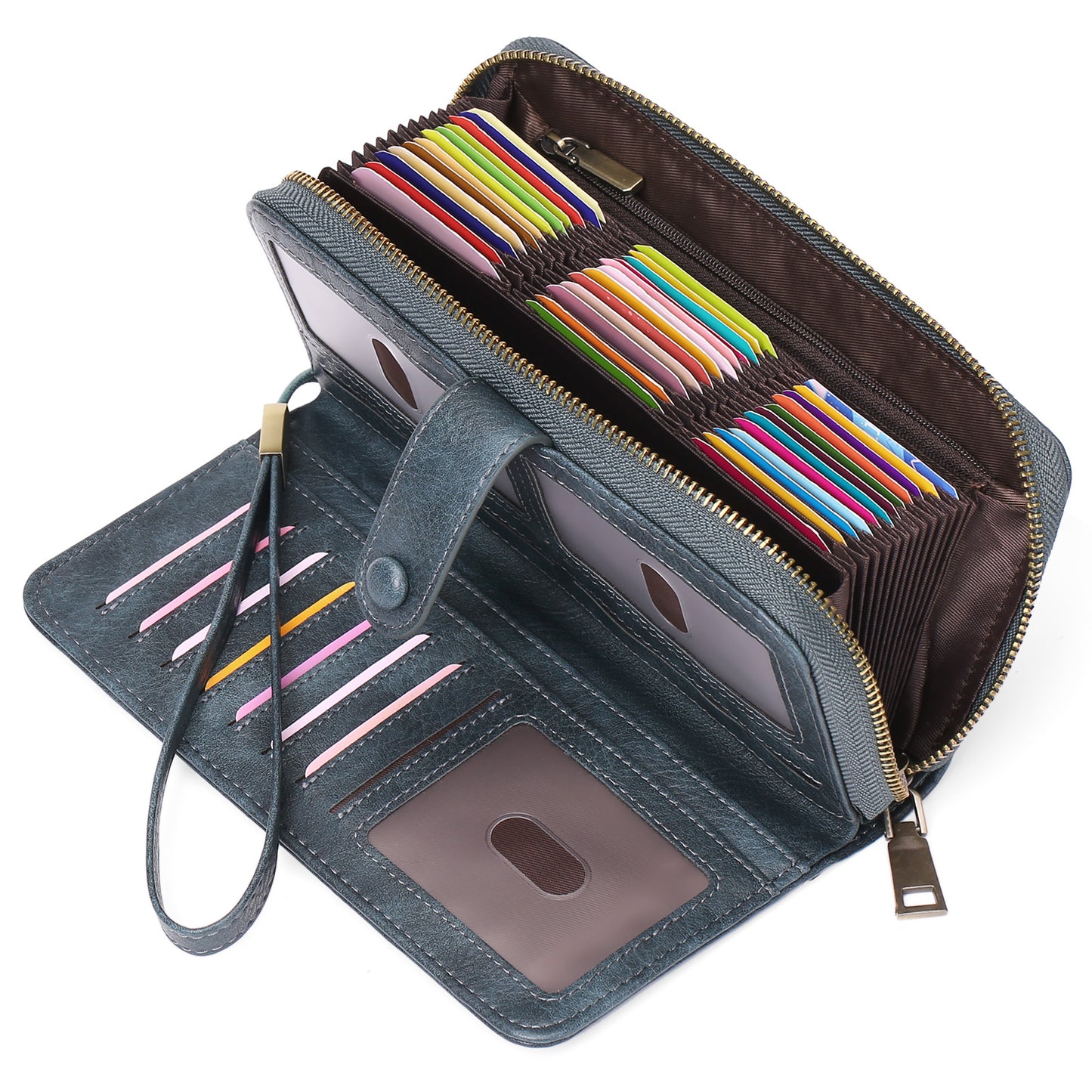 Billetera Larga Expandible con Porta Pasaporte - Múltiples Tarjetas Mujer