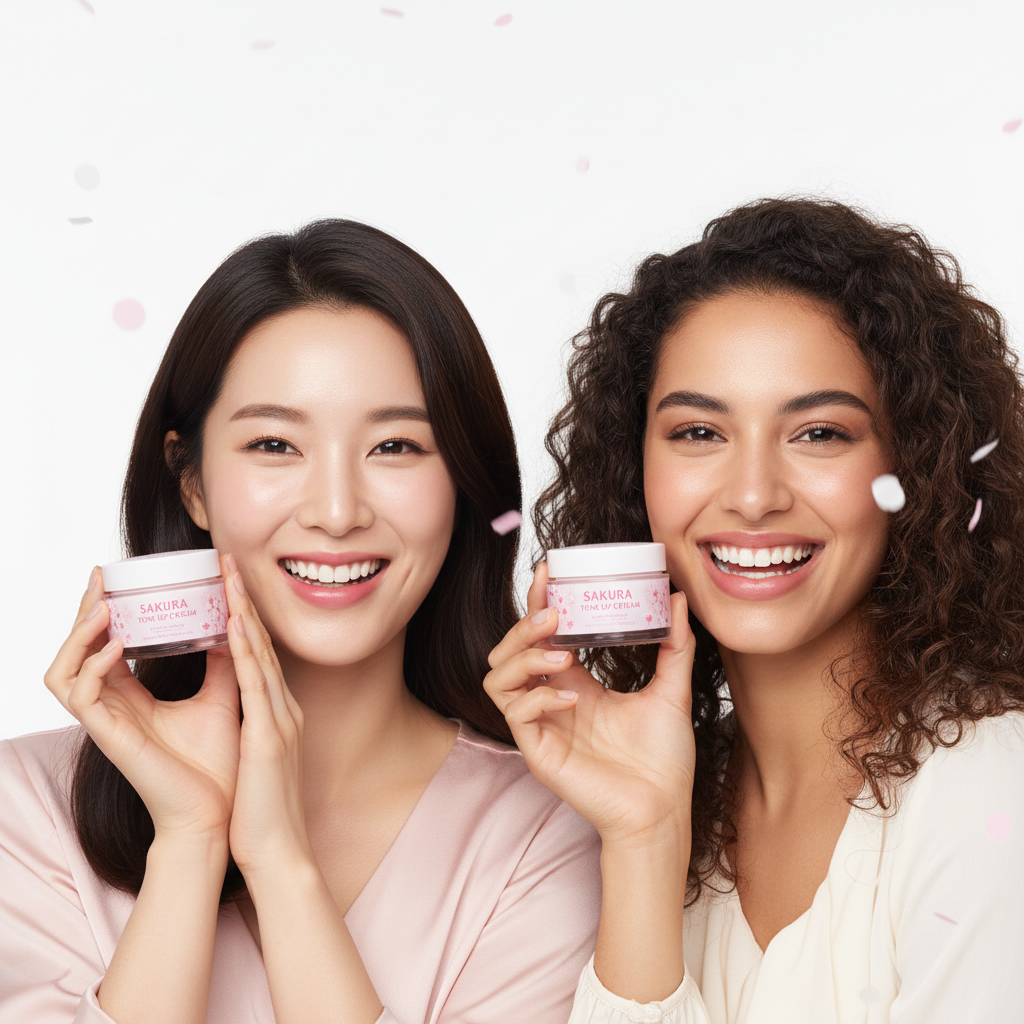 Dos modelos crema Sakura