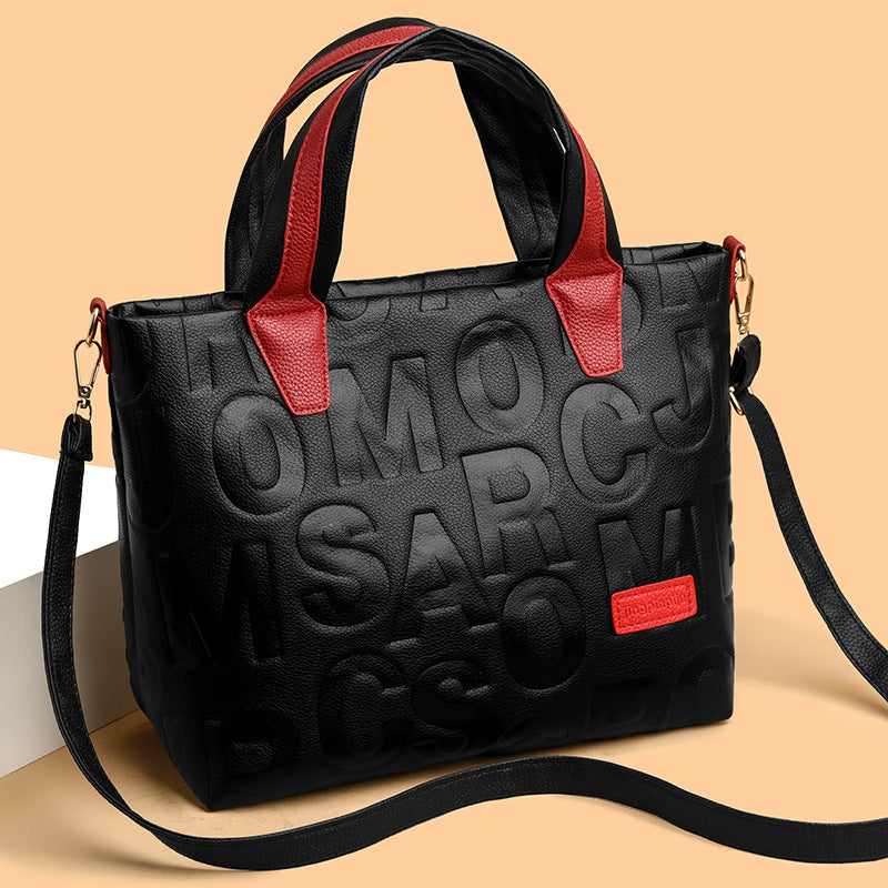 Bolso Tote Chic Mujer con Letras en Relieve - Diseño Moderno