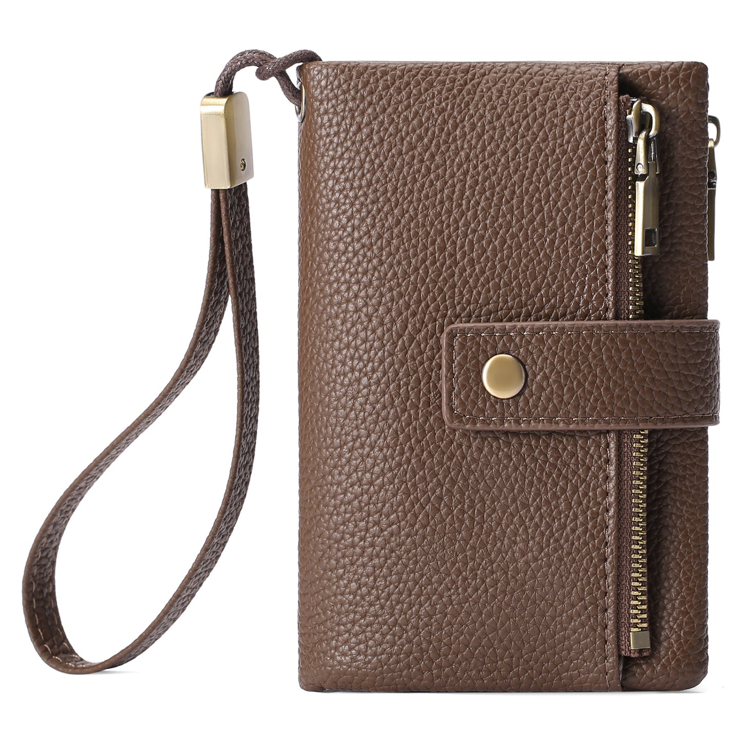 Billetera Clutch Mujer con Cierre - Cuero Genuino, Antirrobo y Caja de Regalo