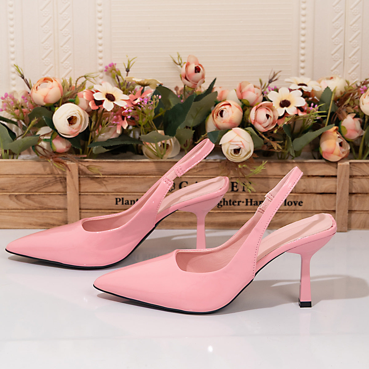 Tacones Stiletto Punta Fina Mujer - Zapatos Elegantes Punta Cerrada Taco Alto